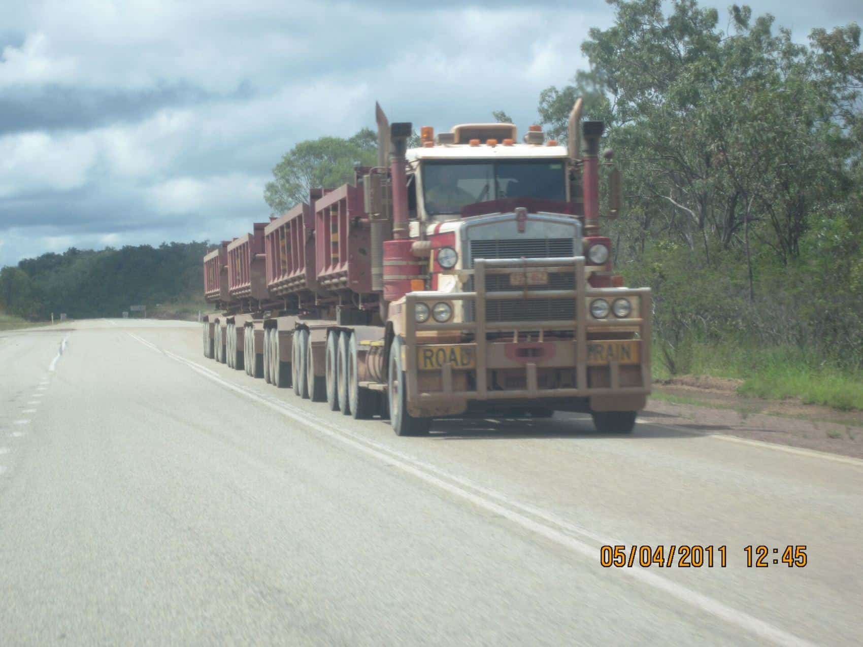 Road train on the Stuart Highway