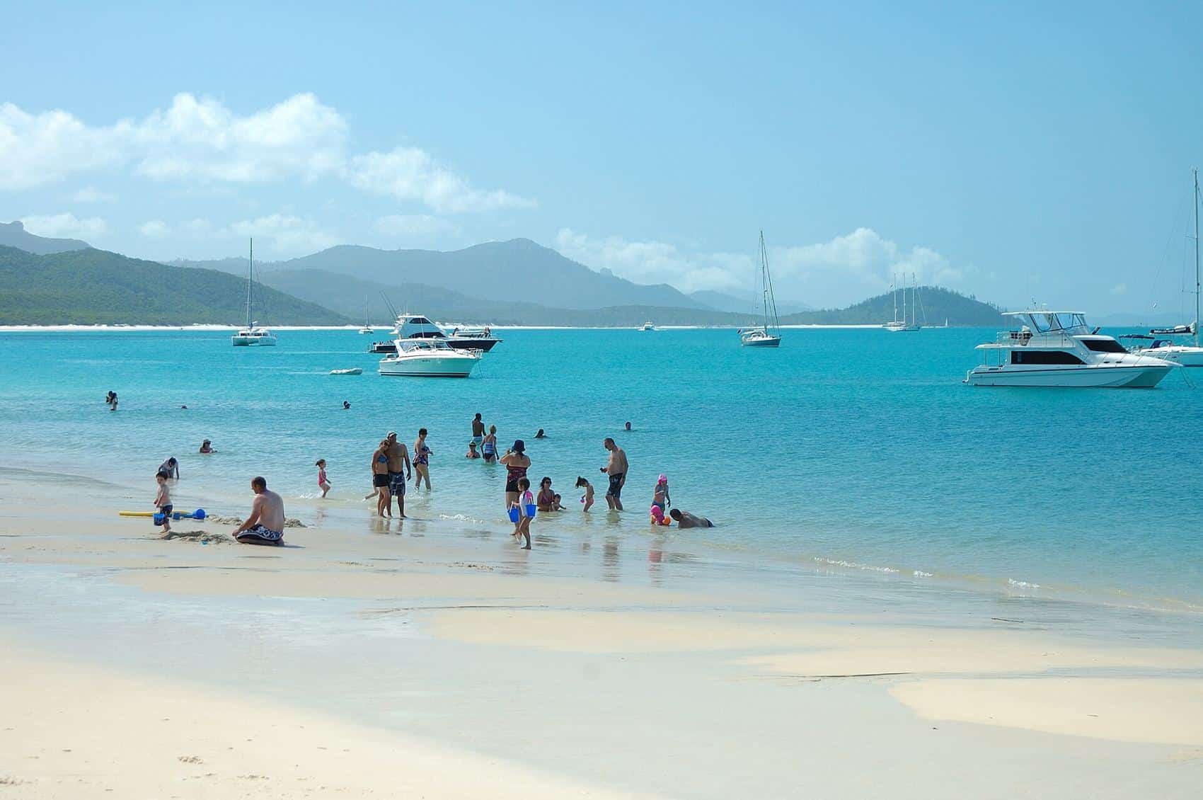 The white silica sand of Whitehaven Beach in the Whitsunday Islands
