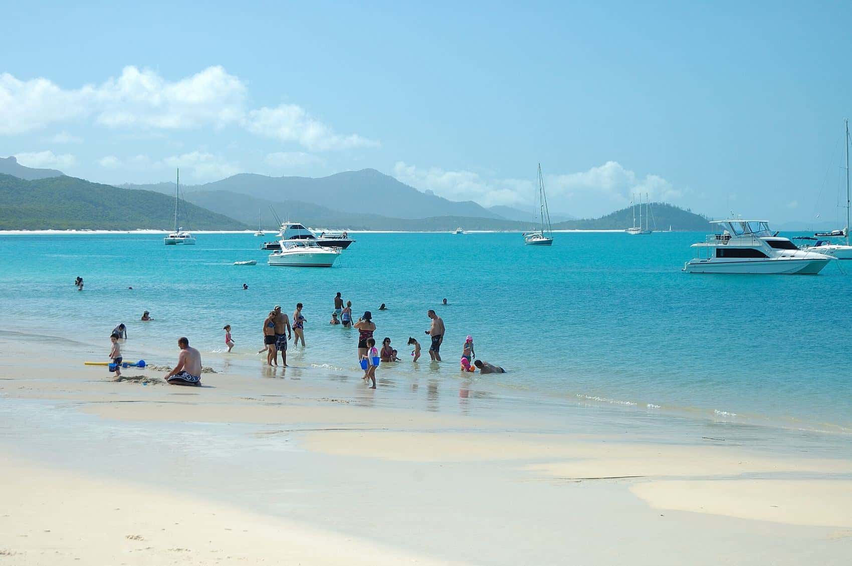 The white silica sand of Whitehaven Beach in the Whitsunday Islands